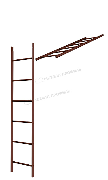 Лестница кровельная стеновая дл. 1860 мм без кронштейнов (8017) ― где купить в Владикавказе? В нашем интернет-магазине!